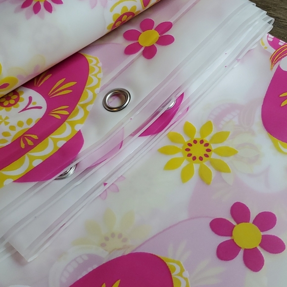 Sugar and Bones Sugar Skull Novelty Shower Curtain - Picture 9 of 9